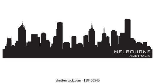 Melbourne, Australia skyline. Detailed vector silhouette