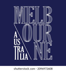Melbourne australia, typography graphic design, for t-shirt prints, vector illustration