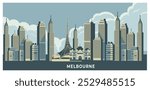 Melbourne city landscape background with sky panorama