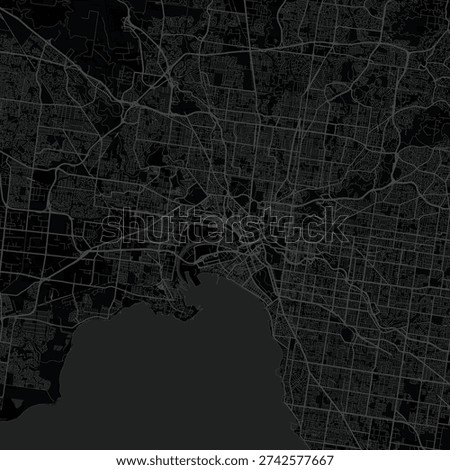Melbourne City Map Refined Geometric Blueprint Showcasing Intricate Urban Network Layout, Perfect for Minimalist Home Gallery and Sleek Scandinavian Aesthetics, emphasizing refined linework.