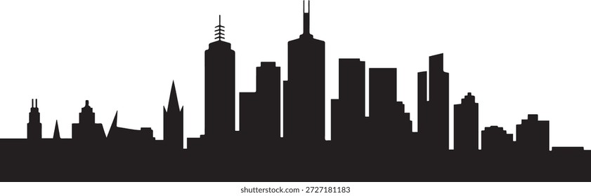 horizonte da cidade de Melbourne. design Vetor silhueta preta
