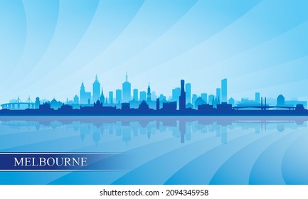 Melbourne city skyline silhouette background, vector illustration