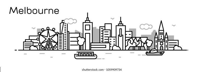 539 Melbourne city skyline vector Images, Stock Photos & Vectors ...