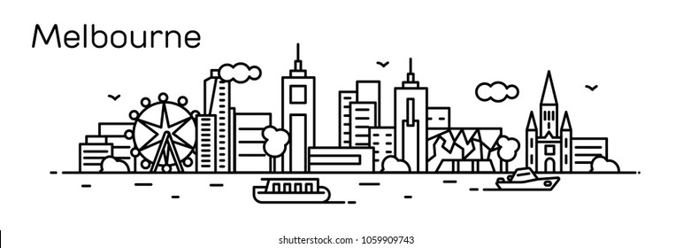 Melbourne City Skyline Stock Vectors, Images & Vector Art | Shutterstock