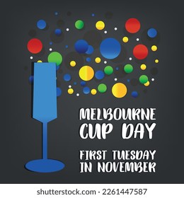 Melbourne Cup Day . Design suitable for greeting card poster and banner