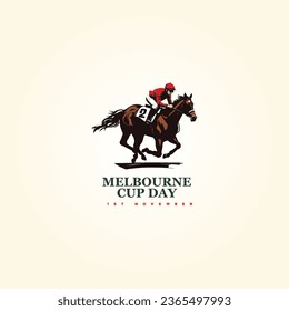  Melbourne Cup Day Logo, Vektorgrafik.