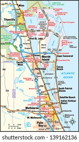 Map Of Melbourne Florida Melbourne Florida Area Map Stock Vector (Royalty Free) 139162136