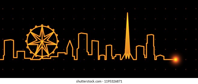 Skyline de Melbourne Light Streak