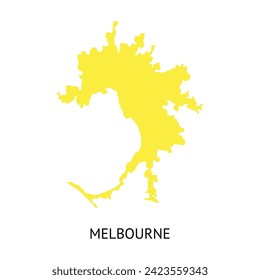 Melbourne Map. a major city in the Australia.