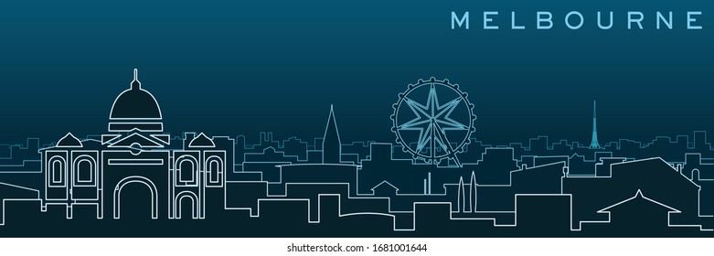 Melbourne Multiple Lines Skyline and Landmarks