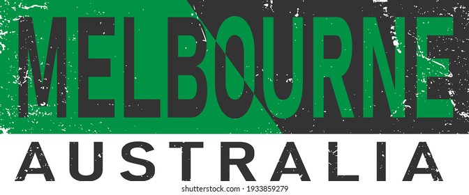 Melbourne, phrase. Concept of simple text for typography poster, sticker design, apparel print, greeting card or postcard. Graphic slogan isolated on white background. Vector illustration.