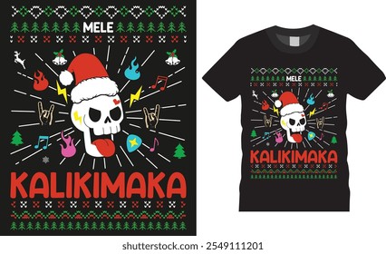 Mele Kalikimaka, Christmas squad typography vector t shirt design. Winter cozy themed colorful text vector illustration. This design is perfect for t-shirts, banner, pod, mugs and more