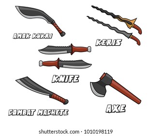 melee weapon model cartoon design illustration