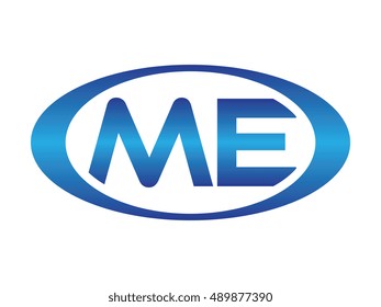 ME-letter abbreviations blue oval logo