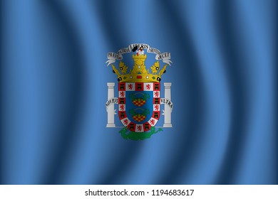 Melilla flag background with cloth texture. Melilla Flag vector illustration eps10.