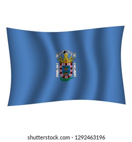 Melilla flag background with cloth texture. Melilla Flag vector illustration eps10. - Vector