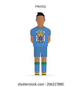 Melilla football player. Soccer uniform. Vector illustration.