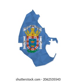 Melilla map in polygonal style on white background. Vector illustration eps 10.