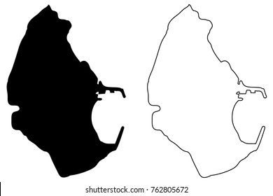 Melilla map vector illustration, scribble sketch Port of Melilla
