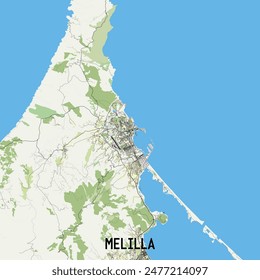Melilla,  Spain map poster art