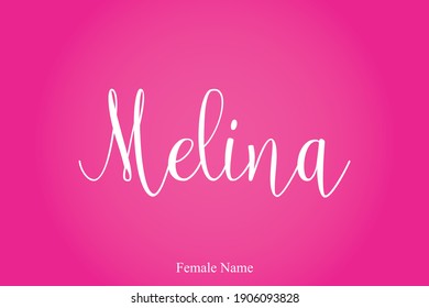 Melina Female Name Stylish Lettering Cursive Stock Vector (Royalty Free ...