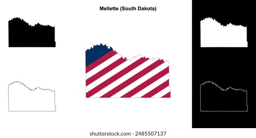 Mellette County (South Dakota) outline map set
