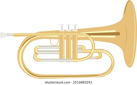 mellophone clipart or illustration isolated on a transparent background. mellophone instrument png.	