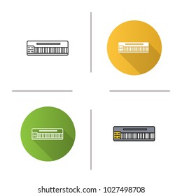 Mellotron icon. Flat design, linear and color styles. Synthesizer. Isolated vector illustrations