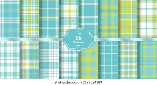 Mellow Amber and Dusty Rose Seamless Tartan Textile Design Set of 16