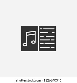 Melodey notebook icon illustration,vector education sign symbol