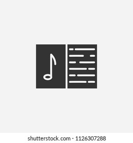 Melodey notebook icon illustration,vector education sign symbol