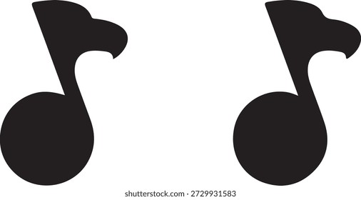 Melodic Eagle: nota musical minimalista y fusión del logotipo de la cabeza de raptor