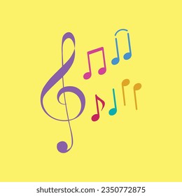 melodic music on a yellow background