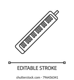 Melodica linear icon. Thin line illustration. Contour symbol. Vector isolated outline drawing. Editable stroke