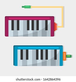 melodica music instrument vector illustration from top view