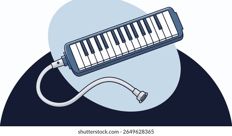 Melodica musical instrument with keyboard and blowing tube for creative sound exploration and fun learning experiences