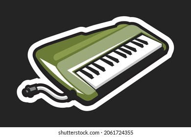 Melodica vector illustration. free-reed instrument similar to the pump organ and harmonica.