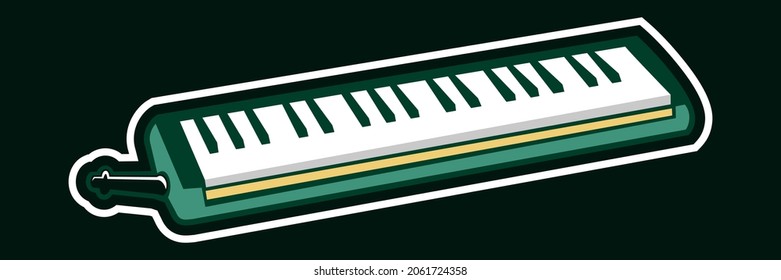 Melodica vector illustration. free-reed instrument similar to the pump organ and harmonica.