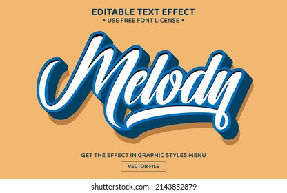 Melody 3D editable text effect template