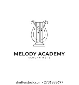 melody academy lyre Logo-Design für Musikunterricht