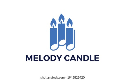 ilustración del icono del vector del logotipo de la melodía y la vela