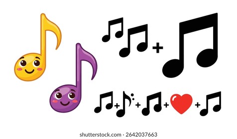Melody of Emotions Harmony of Sound Combination of Colorful Musical Notes Concept