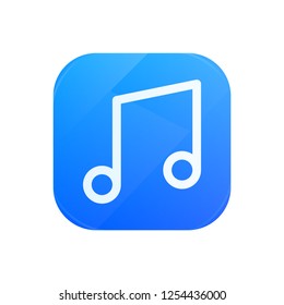 Melody glossy flat icon, tune symbol