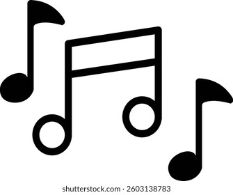melody glyph icon. isolated on white background. black flat design in trendy style. Vector illustration
