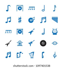 Melody icon. collection of 25 melody filled icons such as note, music note, treble clef, guitar, gong, musical sharp. editable melody icons for web and mobile.