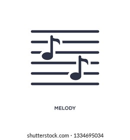 melody icon. Simple element illustration from music concept. melody editable symbol design on white background. Can be use for web and mobile.