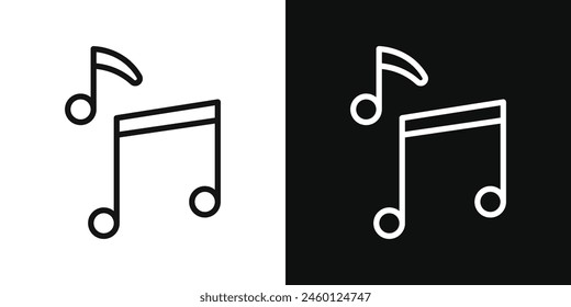 Melody Icons Set. Musical composition and note vector symbols.