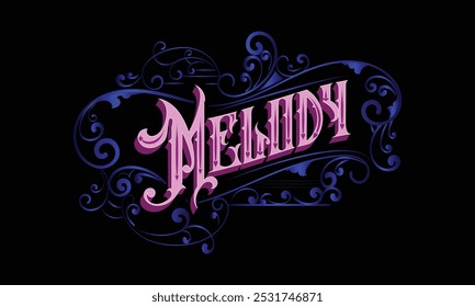 MELODY leterring custom style design