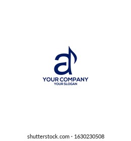 Melody in Letter A Logo Design Vector