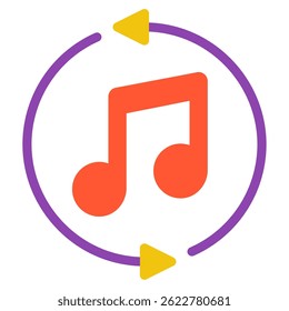 Ícone Melody Loop, para web, app, infográfico, etc